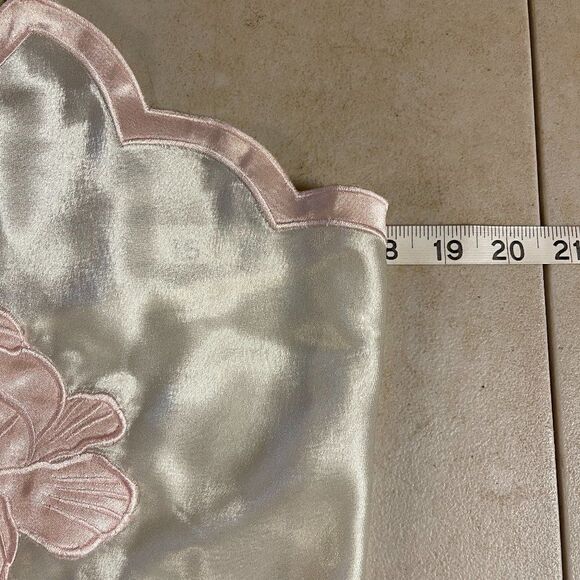 Fantasies Vintage Pink White Floral Slip Nightie Medium - Picture 9 of 10